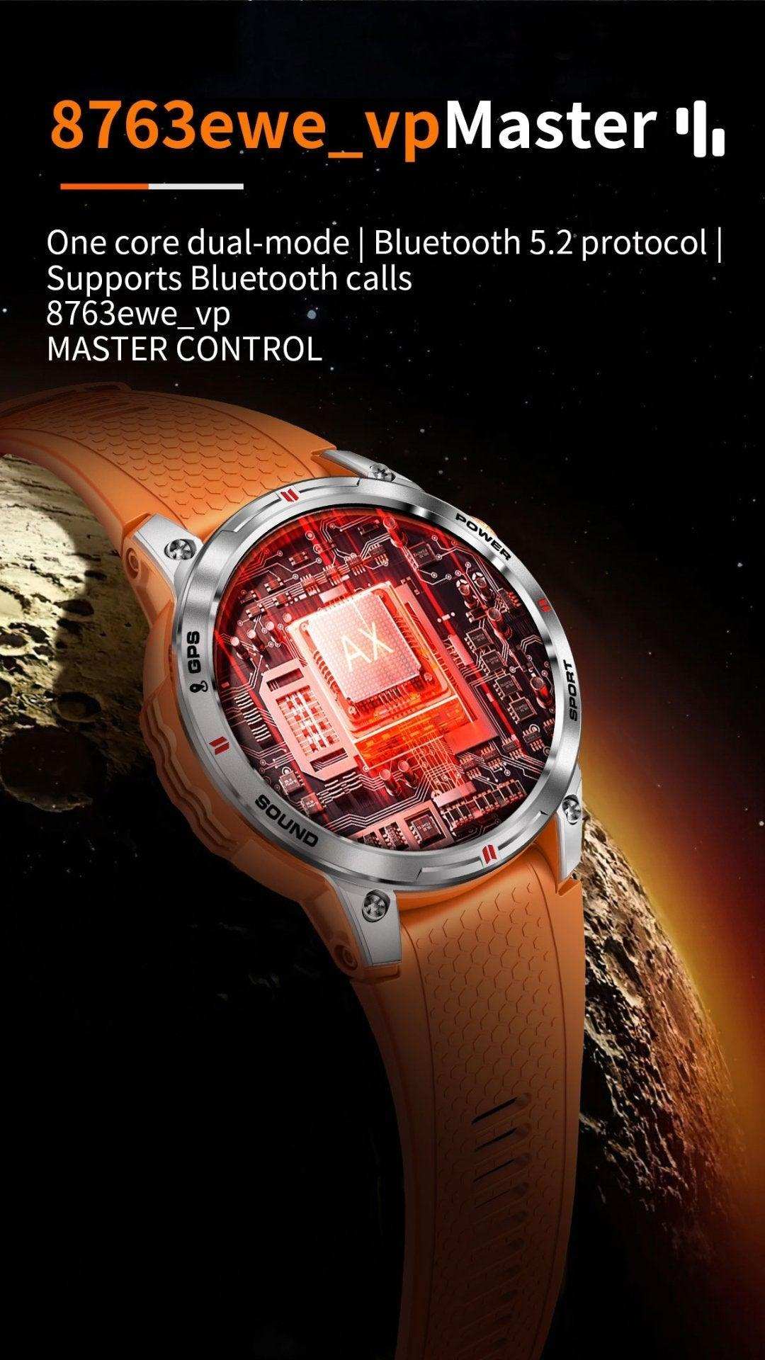 TUTT Rugged Smartwatch for Men Women | Compass GPS Exercise | AMOLED Metal Dial | 2 Military Straps | Always-On Display Long Battery Life | NX18 Pro