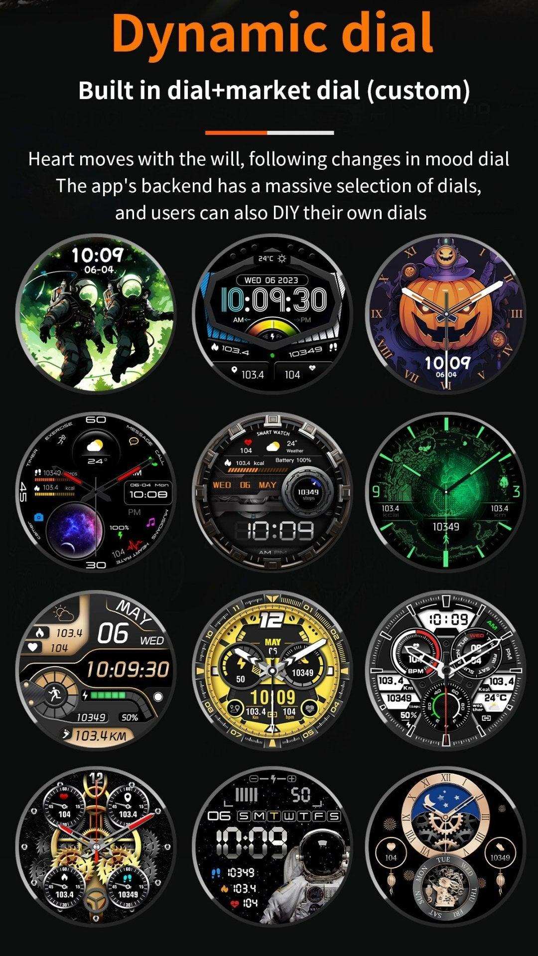 TUTT Rugged Smartwatch for Men Women | Compass GPS Exercise | AMOLED Metal Dial | 2 Military Straps | Always-On Display Long Battery Life | NX18 Pro