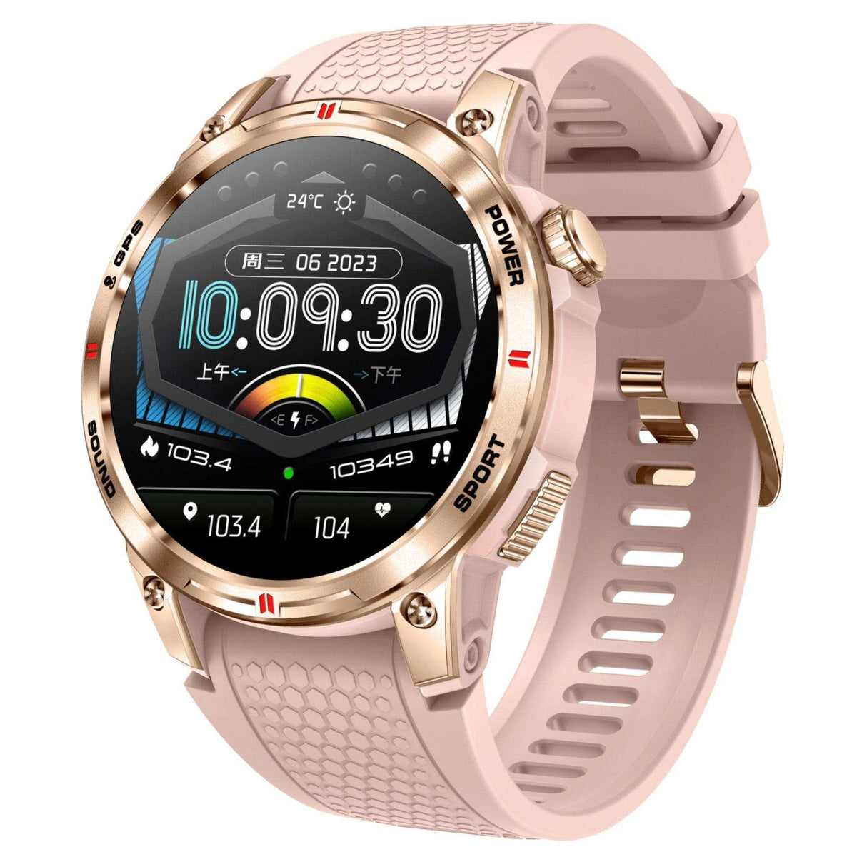 TUTT Rugged Smartwatch for Men Women | Compass GPS Exercise | AMOLED Metal Dial | 2 Military Straps | Always-On Display Long Battery Life | NX18 Pro