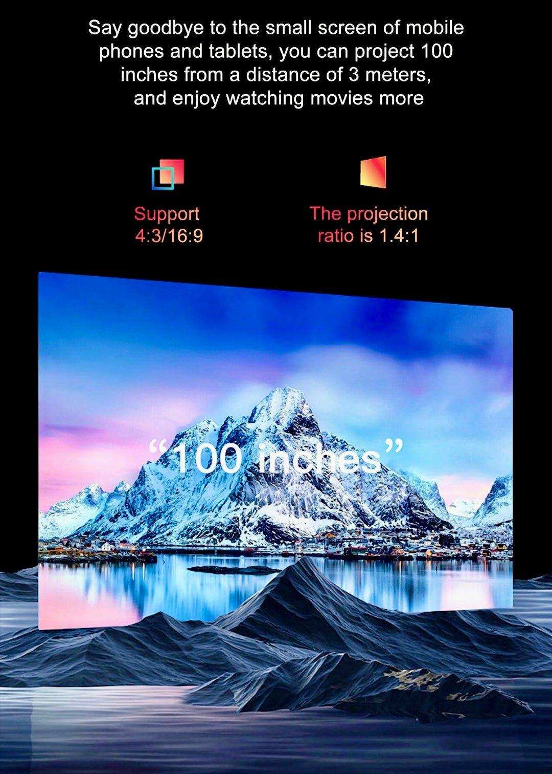 TUTT T12 Pro 4K Gaming Projector Home Theatre Wifi & Bluetooth, 600ANSI Native Auto Focus Home Theater Smart Project Up to 150” Premium Accessories