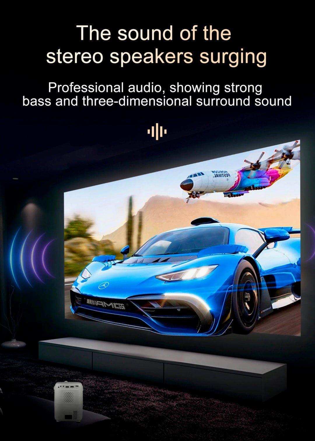 TUTT T12 Pro 4K Gaming Projector Home Theatre Wifi & Bluetooth, 600ANSI Native Auto Focus Home Theater Smart Project Up to 150” Premium Accessories