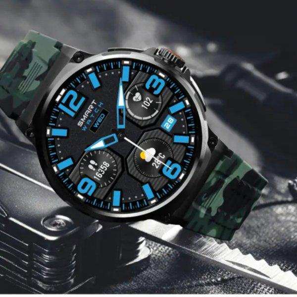 TUTT Military Smartwatch For Men | Metal Case HD 1.85'' Large Round Screen | 710mah Battery Health & Fitness Smart Watch (3) Straps V69