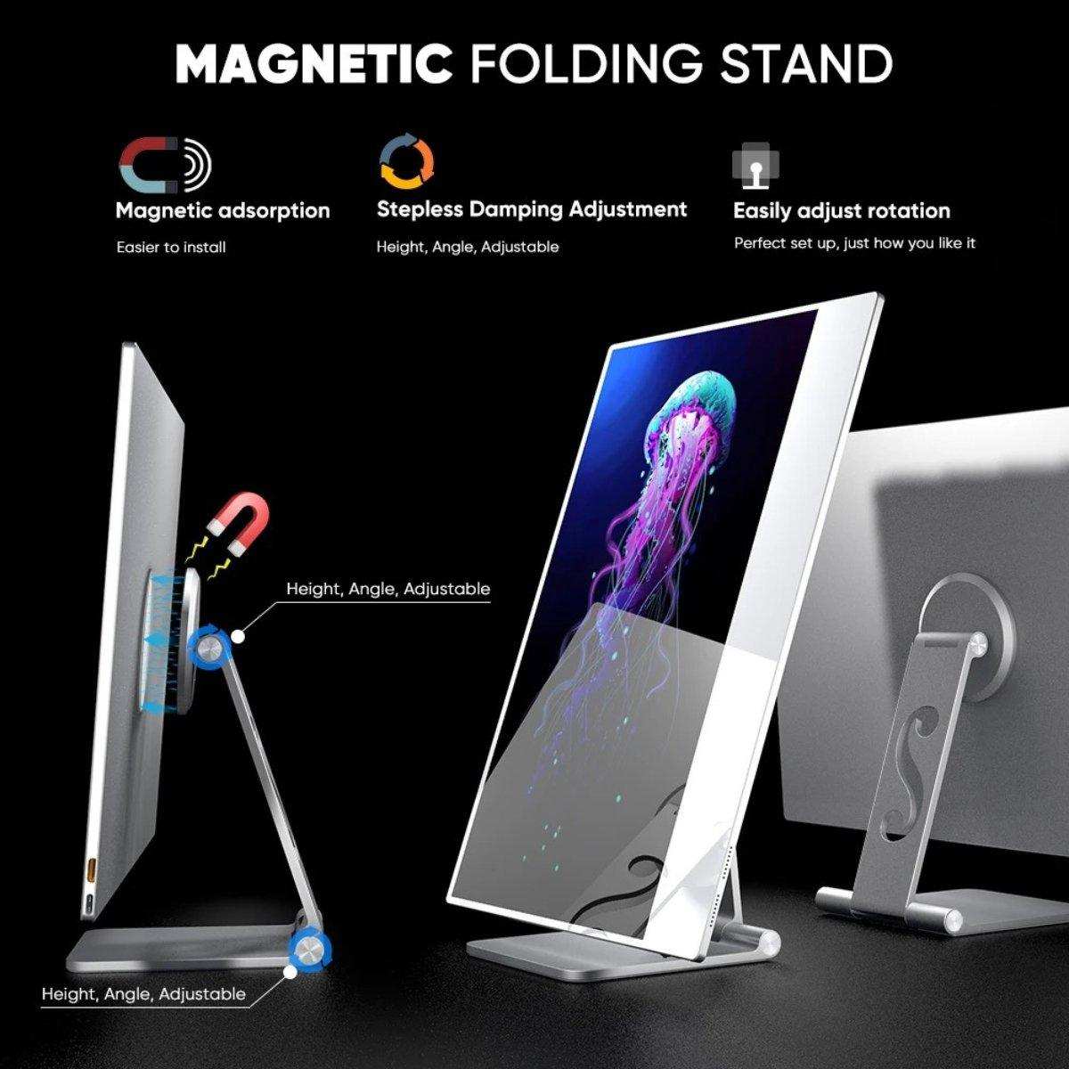 TUTT 16” Portable Touchscreen Monitor FHD IPS | Stand & Case | Built-in Speaker | Aluminum Frame