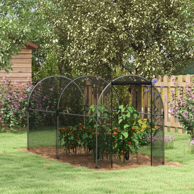 9.8' x 3.9' Crop Cage with Zipper Roll-Up Door, Mesh Plant Protection Tent from Animals with Galvanised Steel Frame