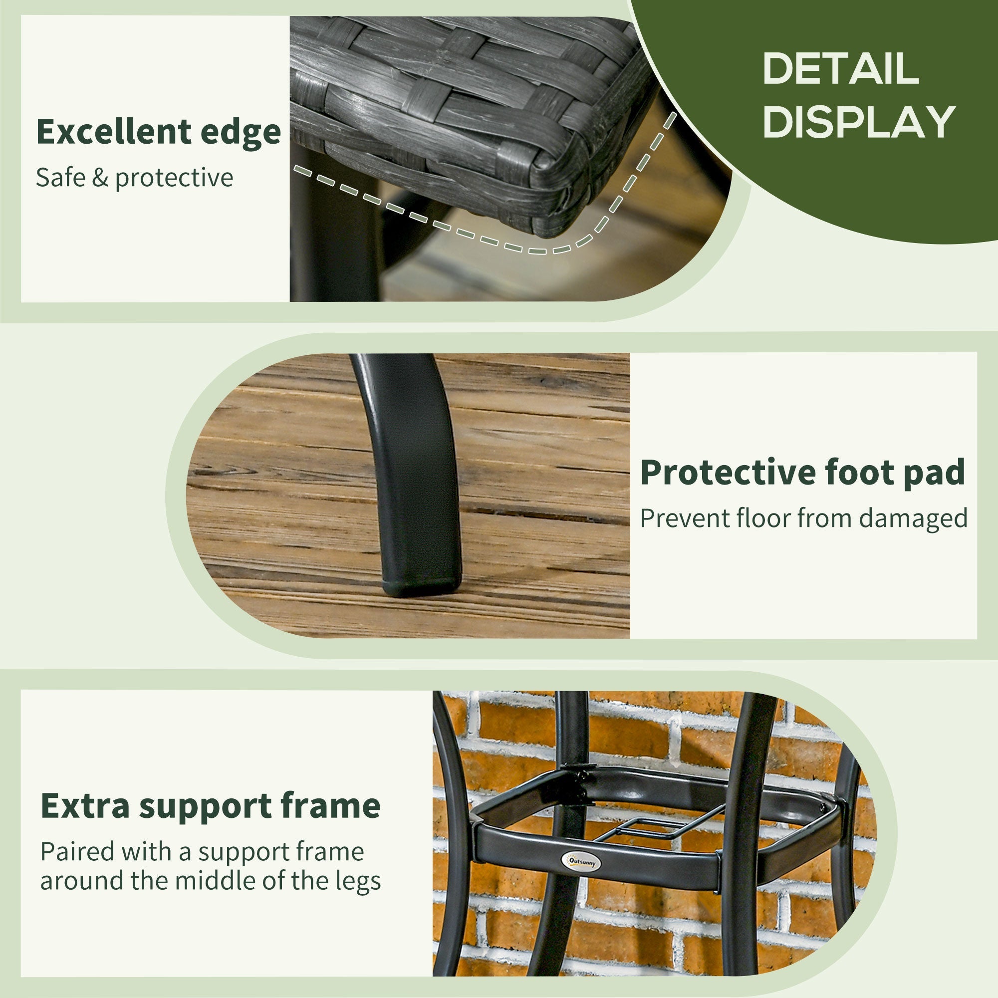 Outsunny Black Wicker Patio Panache: Outdoor Rattan Coffee Table with Umbrella Hole, Plastic Board Top