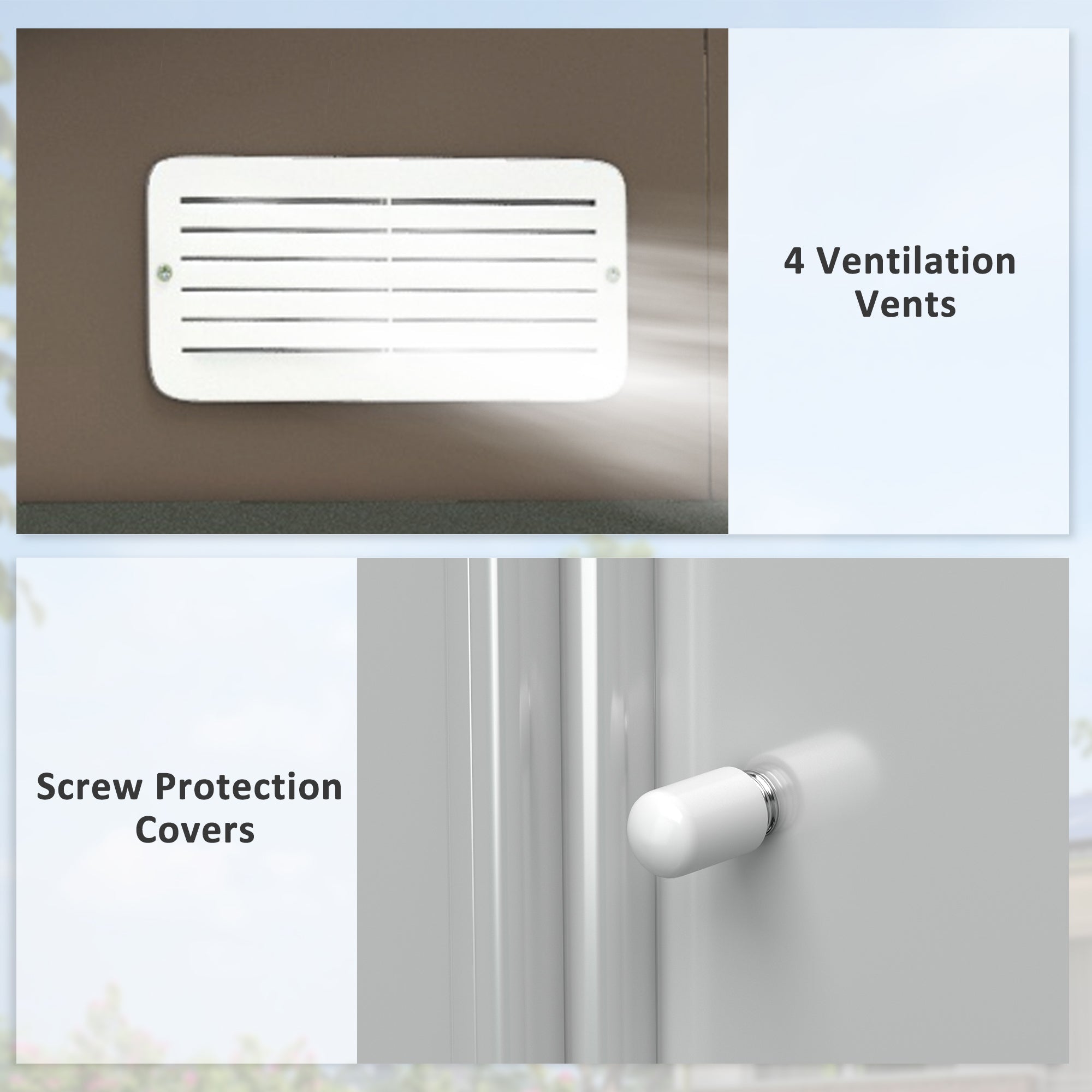 Outsunny Garden Storage Shed 7' x 4' x 6' Outdoor Patio Metal Tool Storage Double Doors Foundation Brown