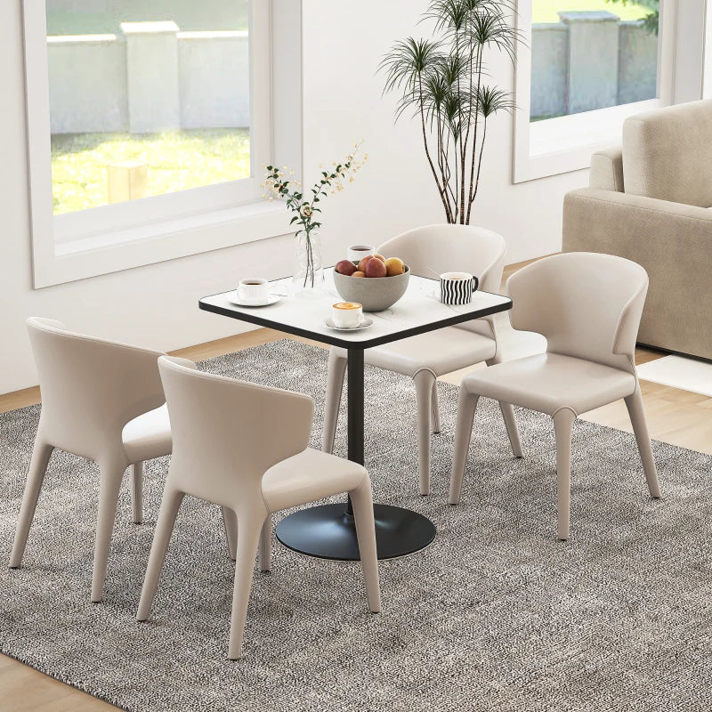 🍽️ 5-Piece Modern Dining Set – Marble-Effect Table with 4 Chairs