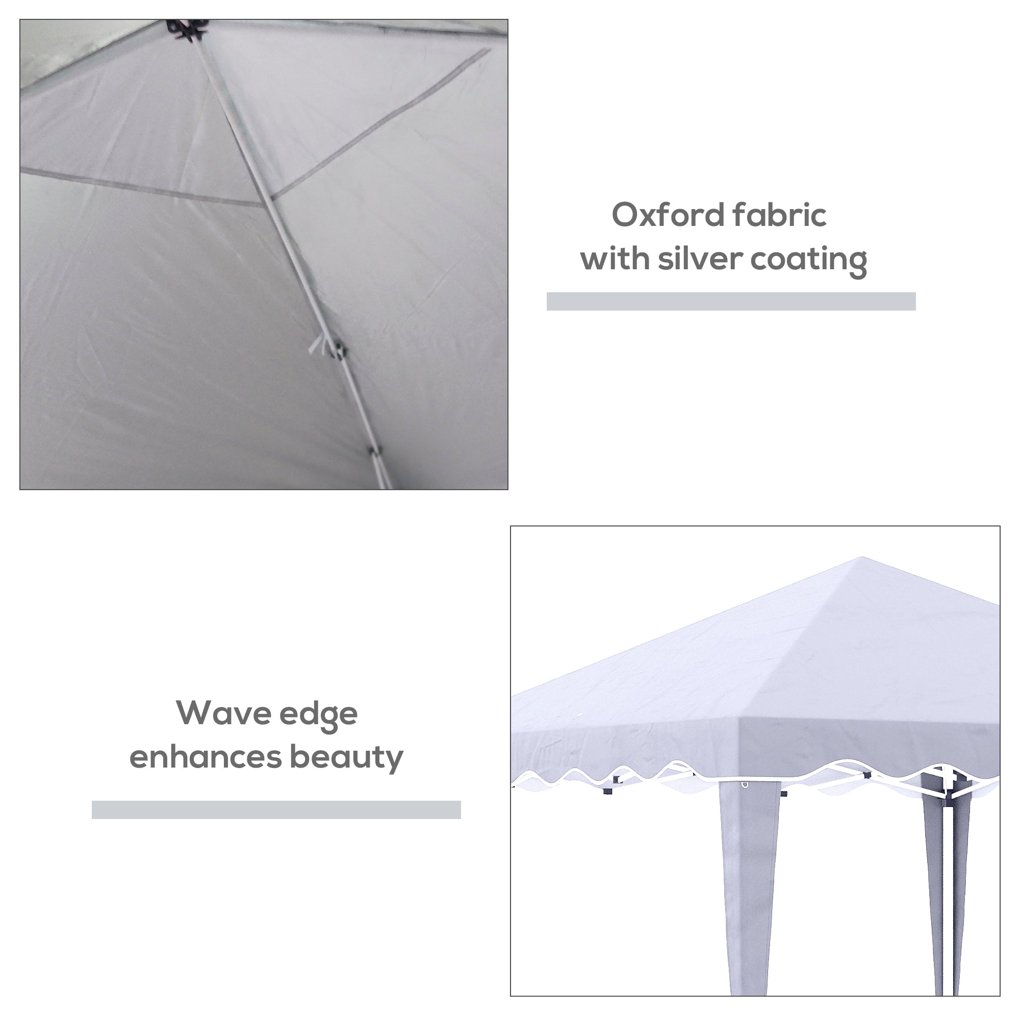 Outsunny 10' x 10' Pop Up Canopy Tent, Instant Shelter with Adjustable Height, Garden Outdoor Party Tent with Carry Bag, White