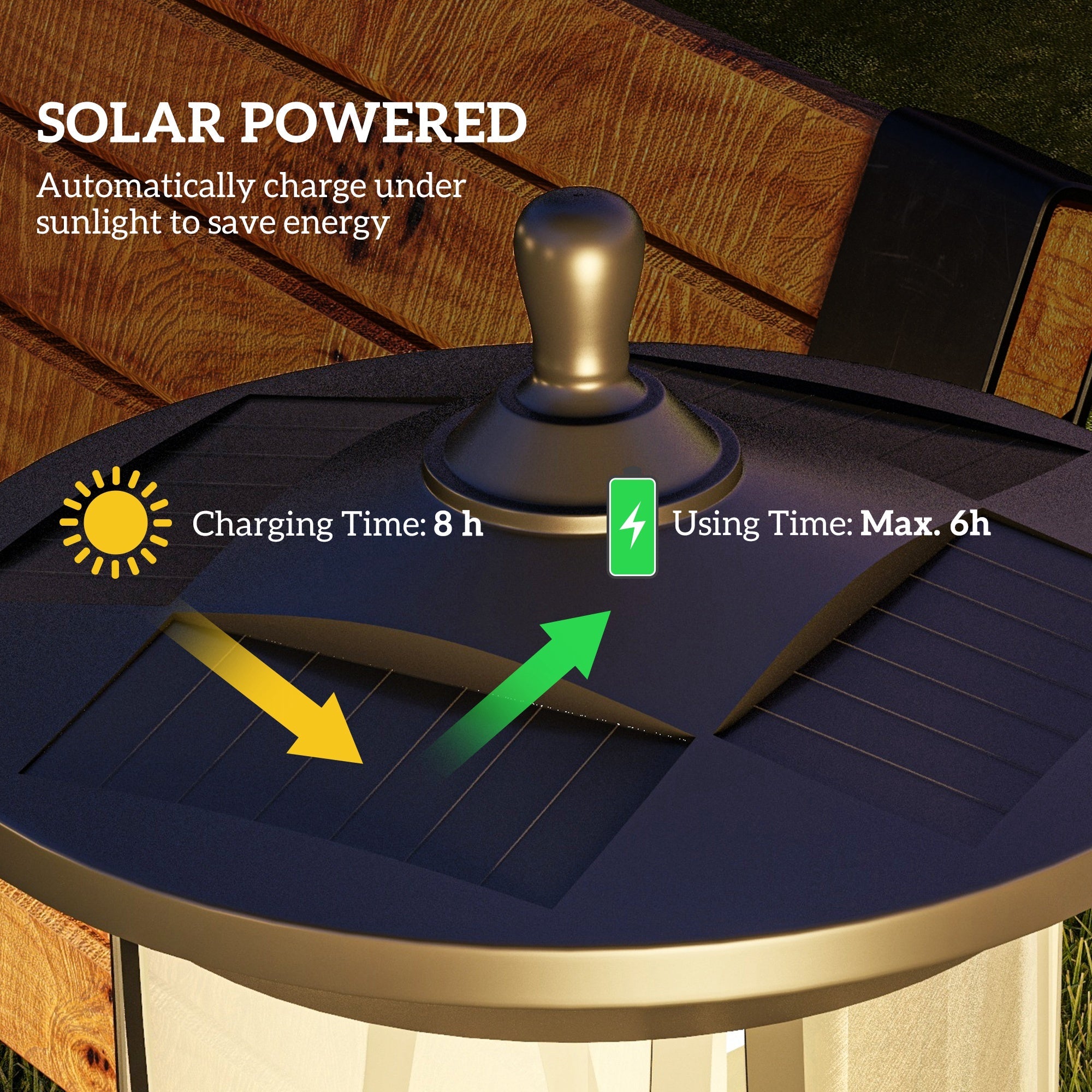Outsunny 50" Solar LED Post Light, Cool White Outdoor Lamp, Waterproof for Patio, Garden, Pathway