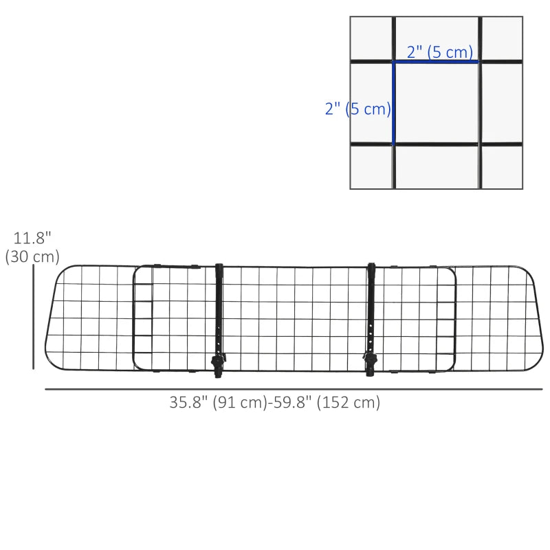 Adjustable Dog Car Barrier, Heavy Duty Dog Fence Car Safety Guard Gate for SUV, Vans, Trucks