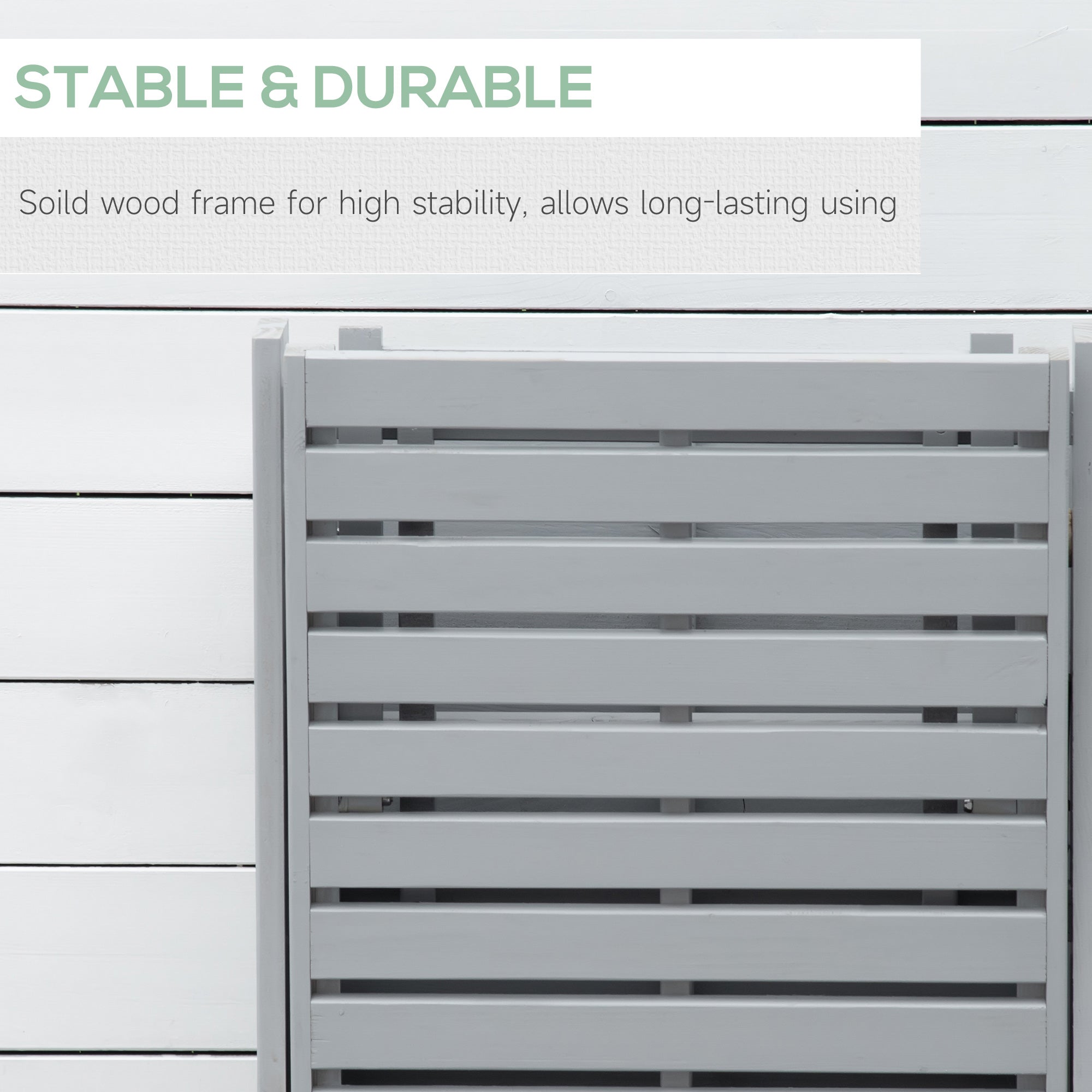 Outsunny Outdoor Sun Lounger Wooden Garden Reclining Chair 4 Adjustable Back Soft Cushion Light Grey