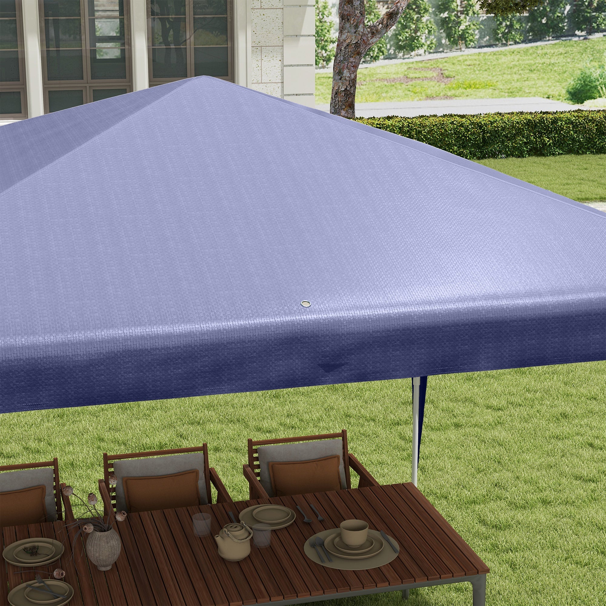 Outsunny 10x10ft Party Tent Portable Gazebo, Folding Garden Canopy Event Shelter Outdoor Sunshade Dark Blue
