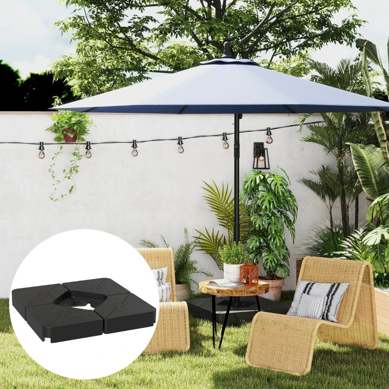 Umbrella Weights for Cantilever Parasols, Set of 4 Heavy Duty Parasol Base Weights, Black
