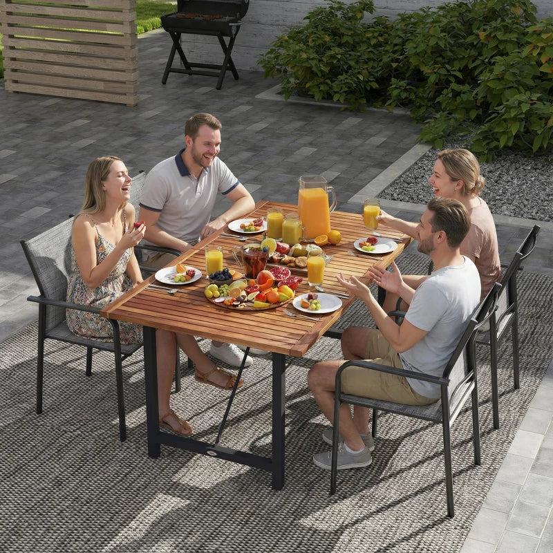 Stackable Patio Chairs Set of 4, Outdoor Dining Chairs with 20" Deep Seat, All Weather Breathable Mesh, Armrests, Grey