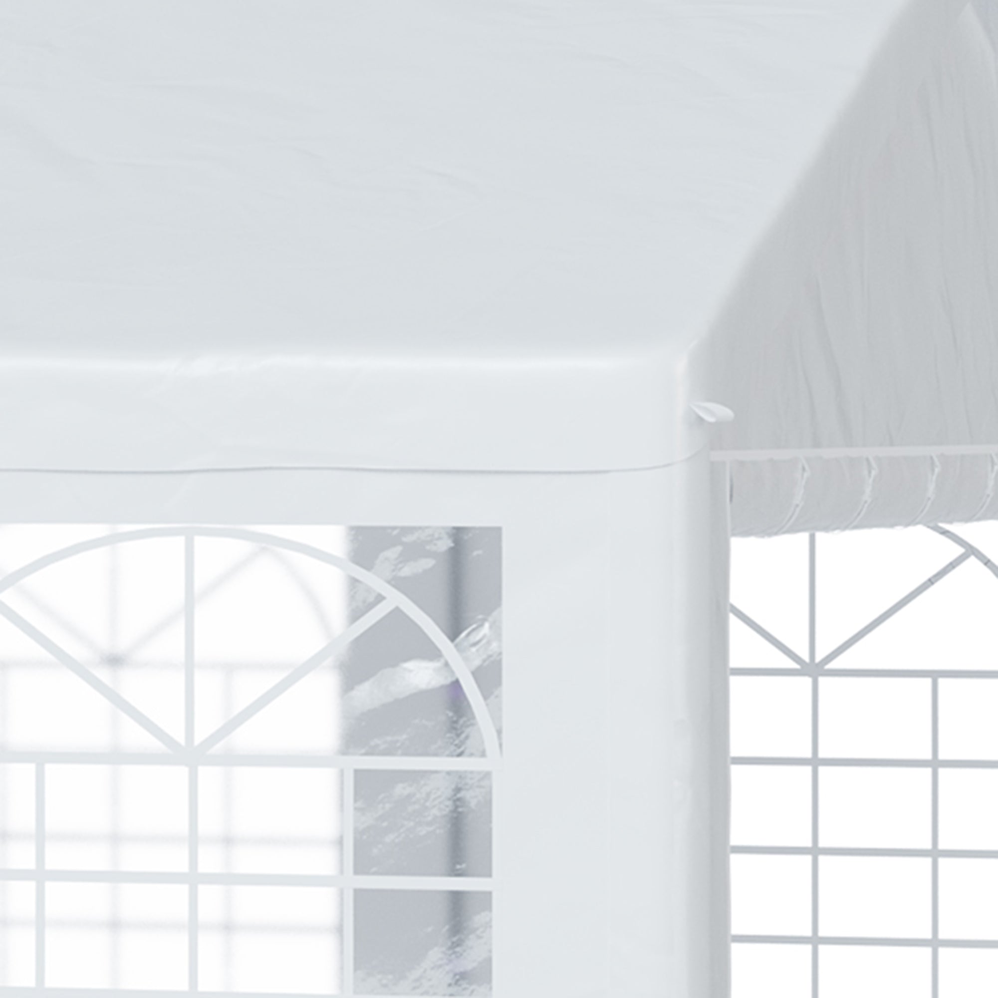 Outsunny 20x20ft Heavy Duty Carport Party Tent Outdoor Garage Patio Gazebo Canopy with Sidewalls White