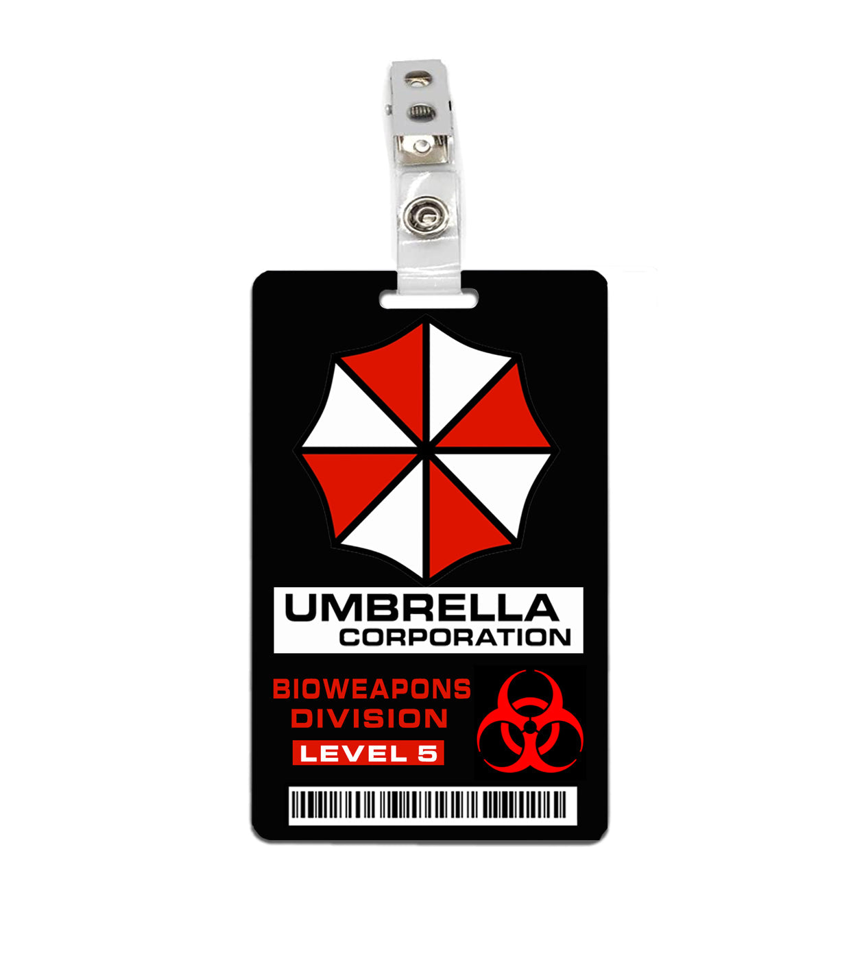 Resident Evil Umbrella Corporation Bioweapons Division Level 5 ID Badge PVC Black