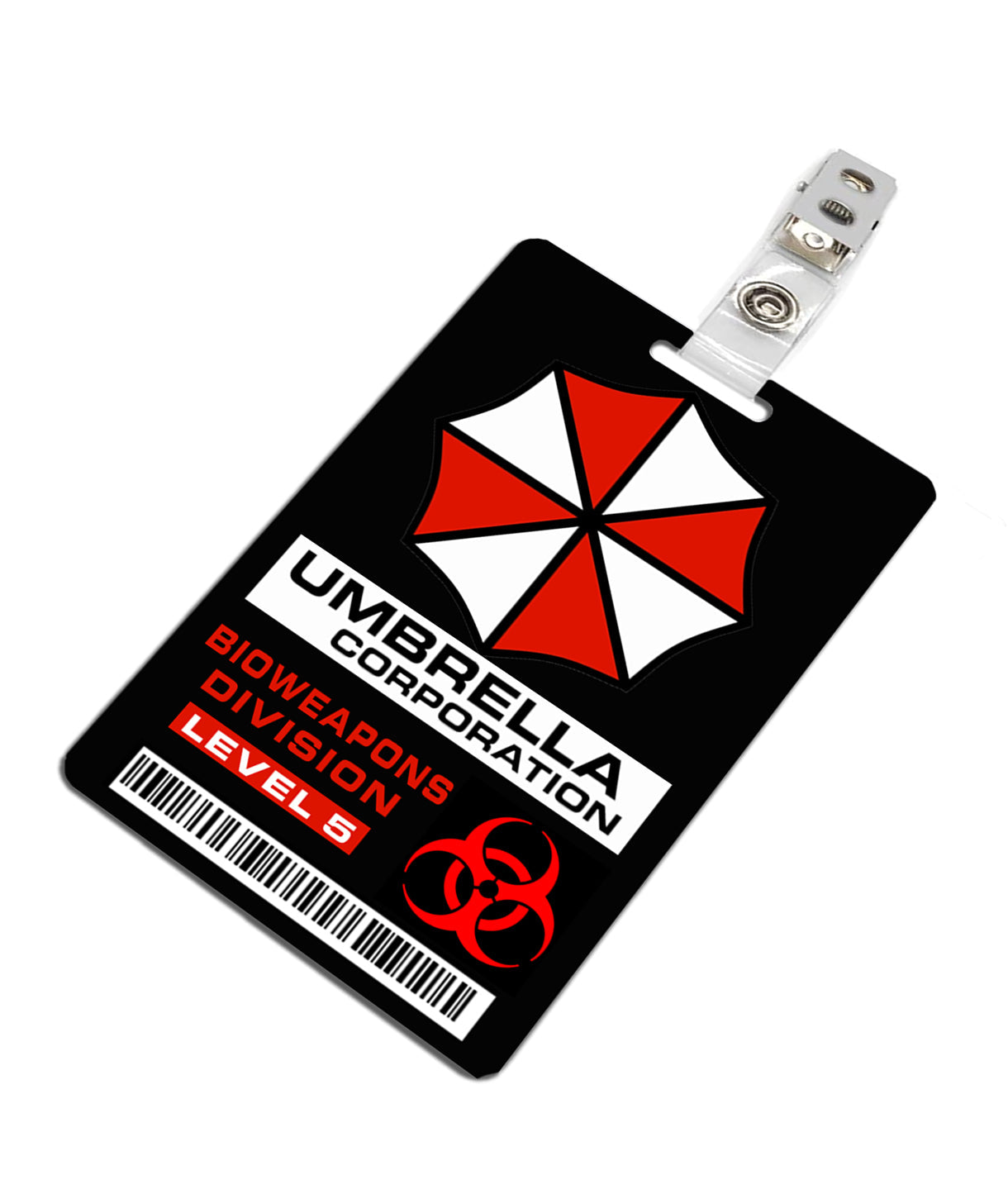 Resident Evil Umbrella Corporation Bioweapons Division Level 5 ID Badge PVC Black