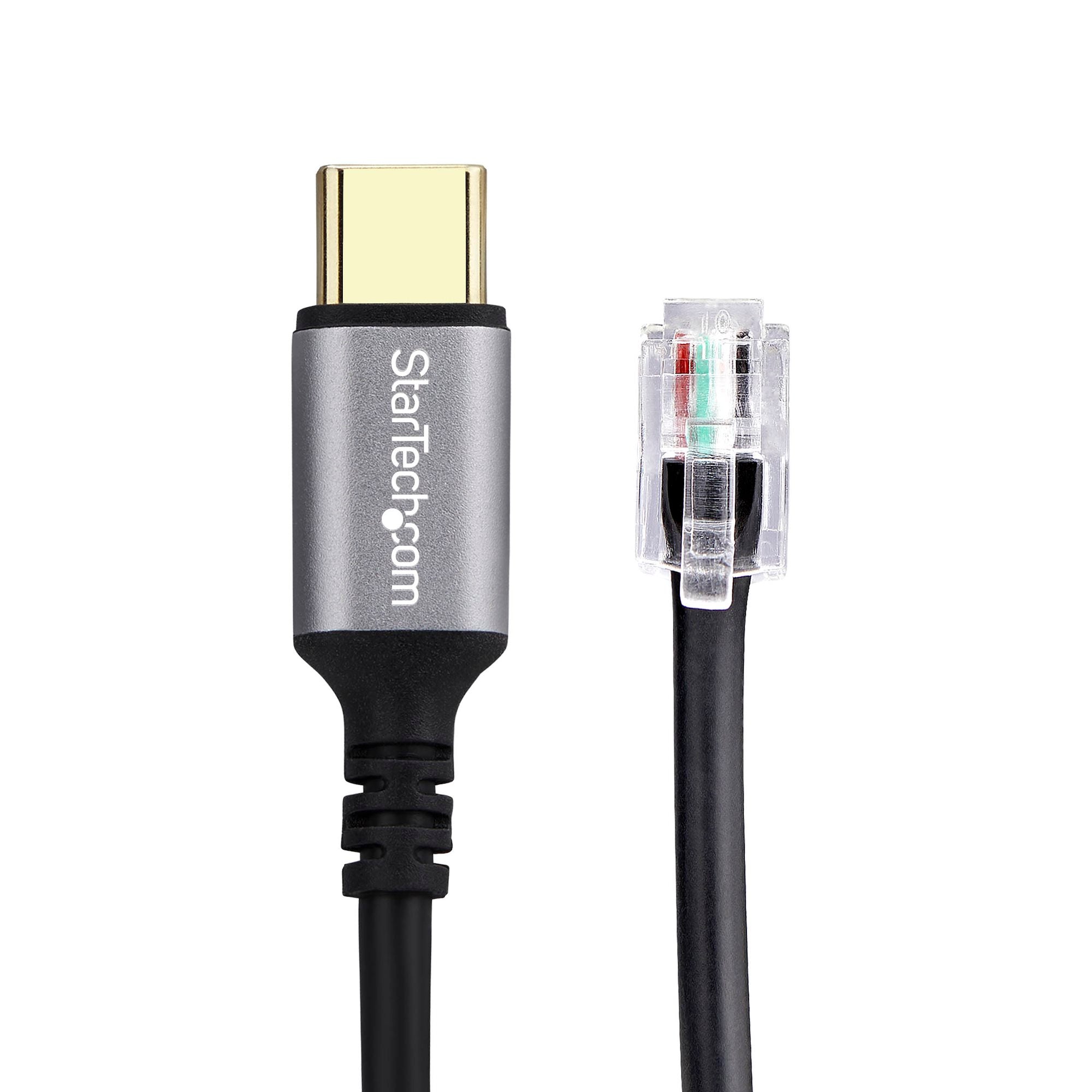 USB-C to RJ9 Adapter for Office Phone Handset or Wired/Wireless Headset, Use Existing Landline Hardware, 6ft/1.8m, For Laptop/Desktop Computer/Mobile