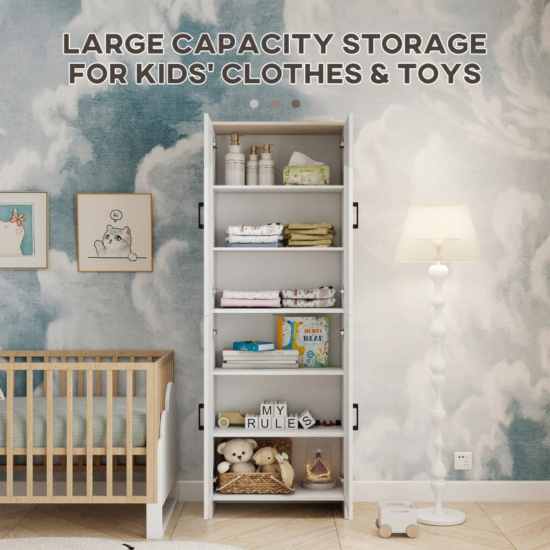 67" 4-Door Kitchen Pantry Cabinet, Freestanding Storage Cabinet Cupboard with Adjustable Shelves, White