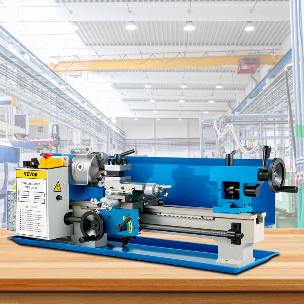 VEVOR Metal Lathe 7" x 14 ",Mini Metal Lathe 0-2500 RPM Variable Speed,Mini Lathe with 4\" 3-jaw Chuck,Bench Top Metal Lathe, Benchtop Lathe, for Various Types of Metal Turning