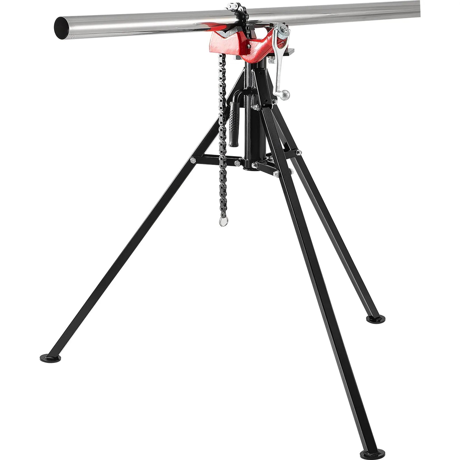 VEVOR Tripod Pipe Chain Vise, 1/8"-5" Pipe Capacity with Portable Folding Steel Legs, 36.4 inch Length Chain Vise Stand, for Fixing and Bending Large Pipes in Workshop, Home and Factory