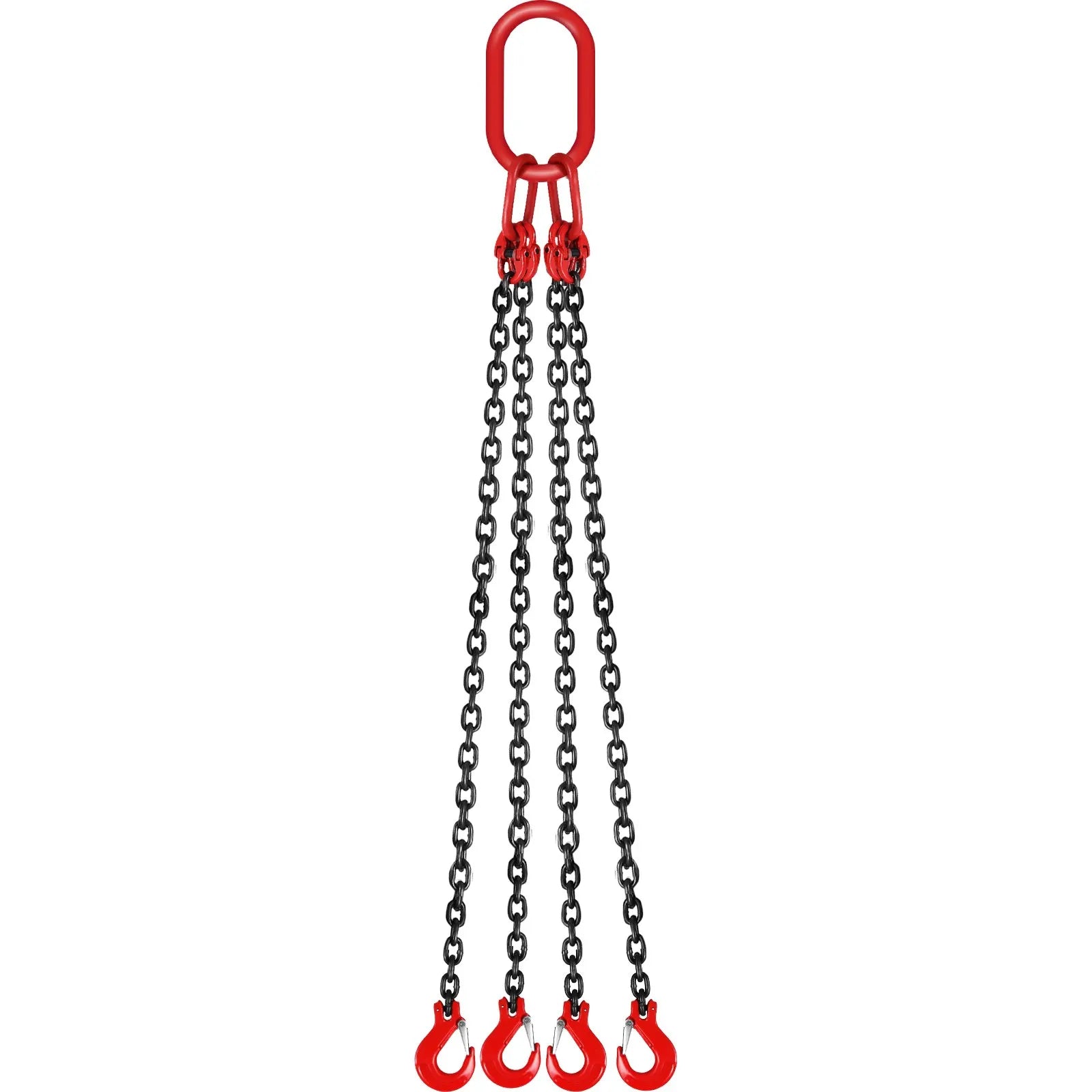 5/16" x 5 ft G80 Chain Sling – 11,000 lb Capacity 4-Leg Lifting Chain with Grab Hooks