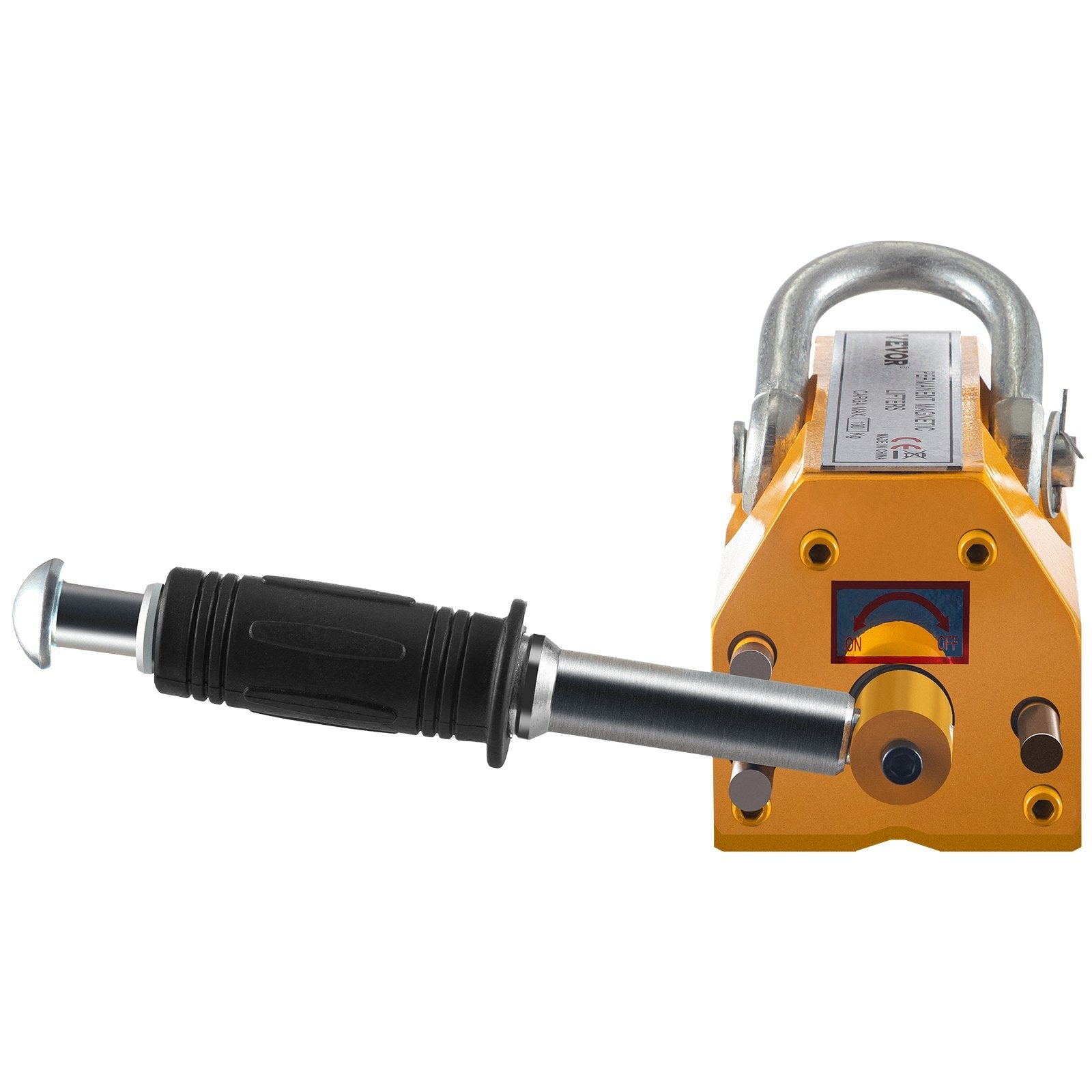 VEVOR Magnetic Lifter, 220lbs Pulling Capacity Steel Lifting Magnet, 100KG Permanent Lift Hoist Shop Crane with Handle, Heavy Duty Metal Lifting Magnet for Material Lifting Equipment