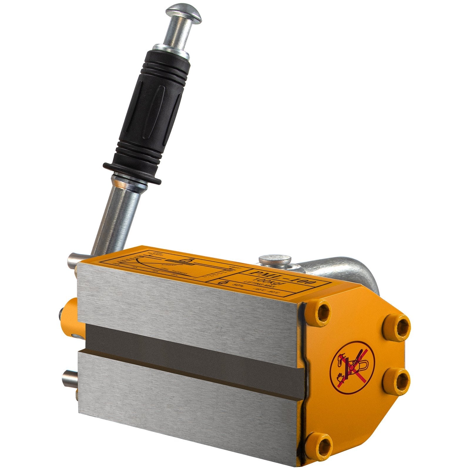 VEVOR Magnetic Lifter, 220lbs Pulling Capacity Steel Lifting Magnet, 100KG Permanent Lift Hoist Shop Crane with Handle, Heavy Duty Metal Lifting Magnet for Material Lifting Equipment