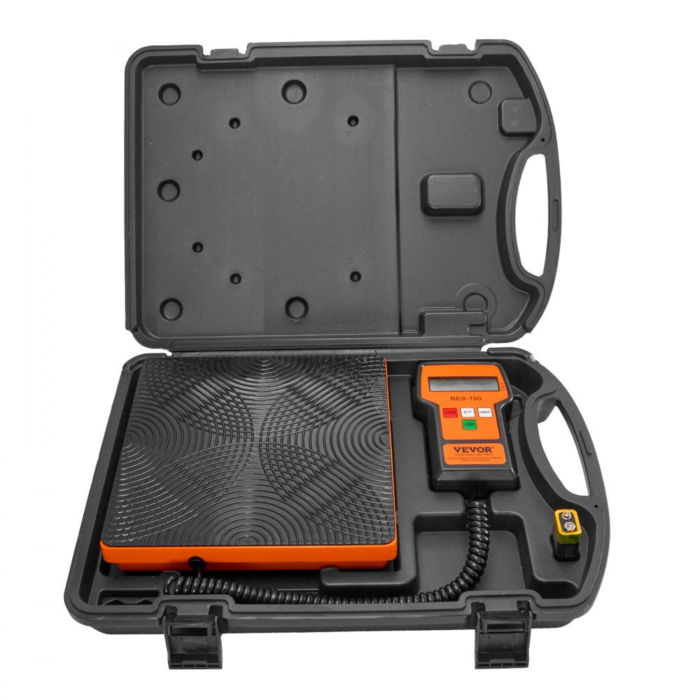 VEVOR Refrigerant Scale 110 LBS HAVC Charging Recovery Freon Scale, with Wired Remote Control, 2g High Precision Electronic Digital Recovery Weight Scale with Case and Dry Battery