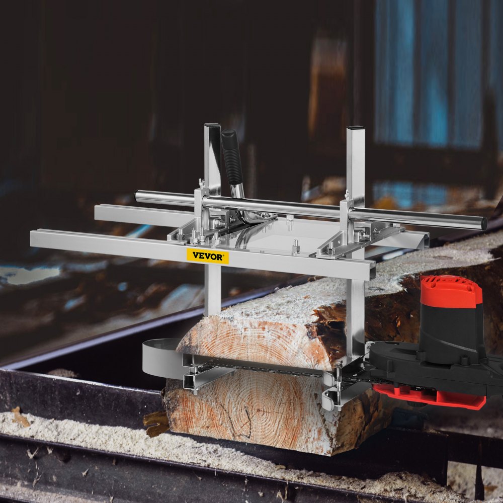 VEVOR Chainsaw Mill Attachment 14-24 Inch Portable Chain Saw Mill Aluminum Steel Chainsaw Milling Planking Welding Saw Mill Planking Lumber Cutting Bar for Homeowners Woodworkers