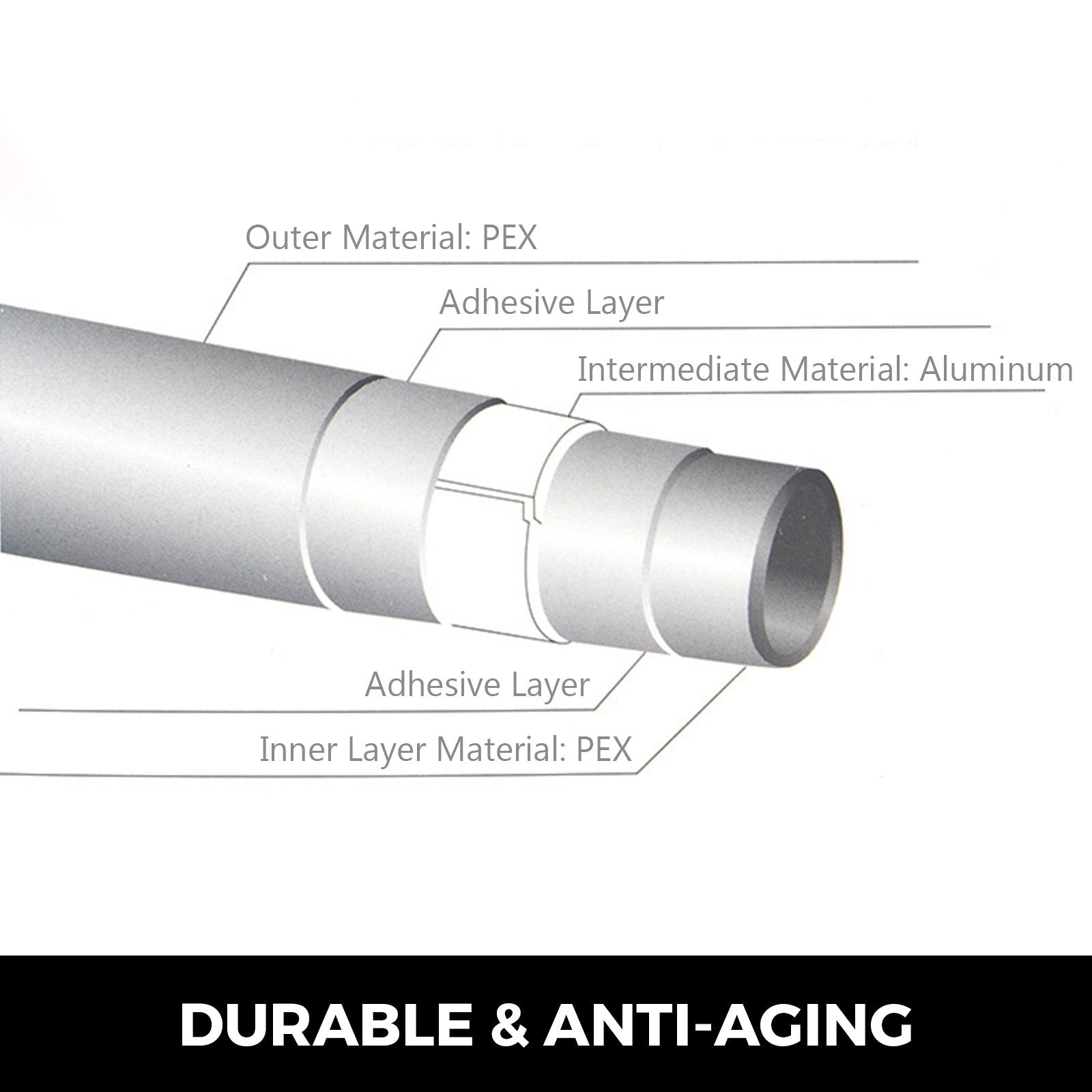 300m 1/2\" 984FT PEX AL PEX Tubing Roll for Heating Plumbing