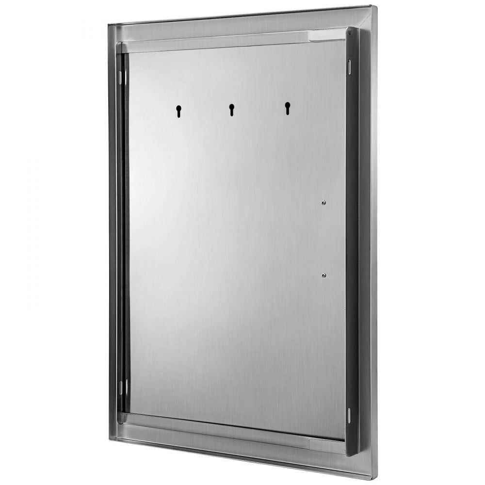 VEVOR BBQ Access Door 17W x 24H Inch, Vertical Single BBQ Door Stainless Steel, Outdoor Kitchen Doors for BBQ Island, Grill Station, Outdoor Cabinet