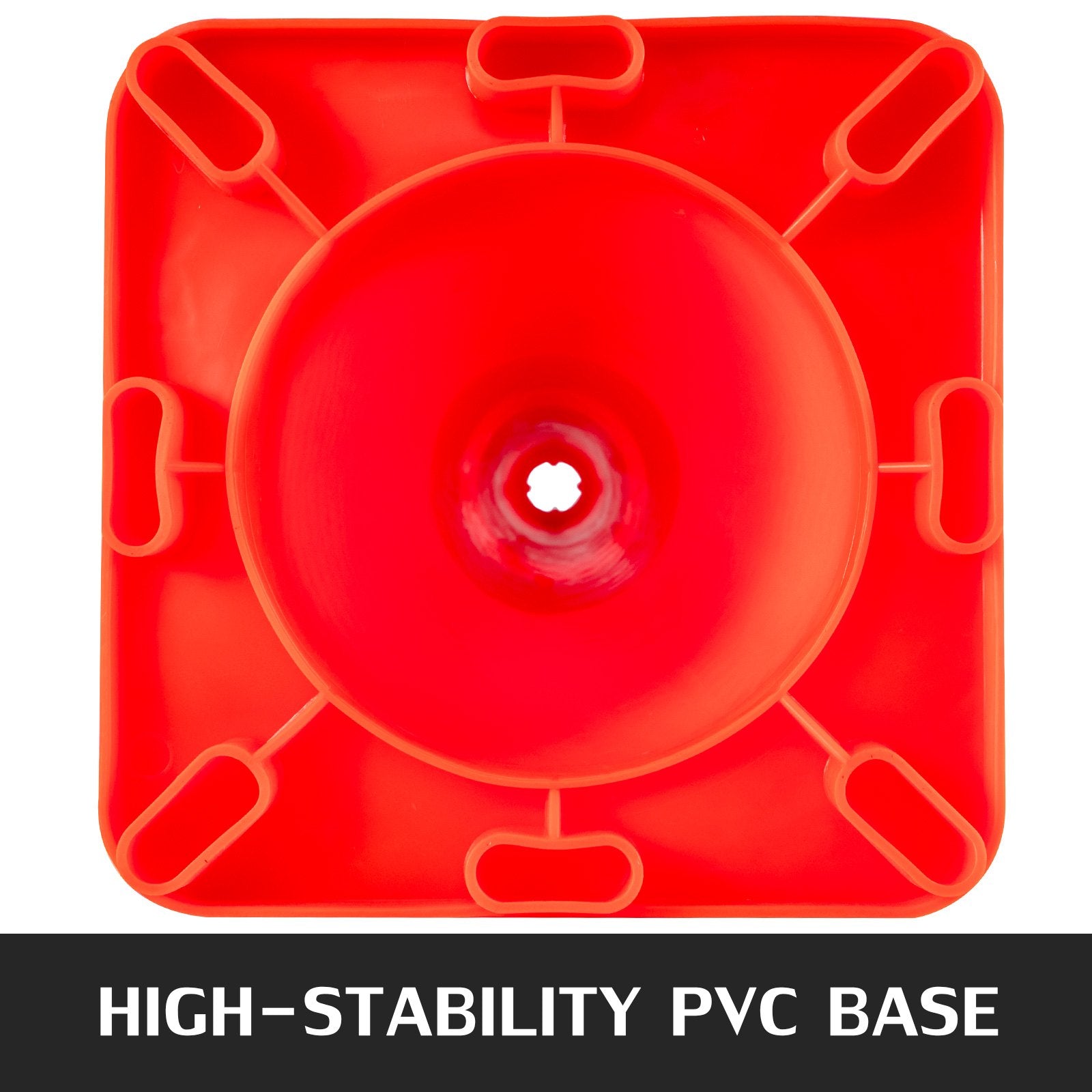 VEVOR 12Pack 18\" Traffic Cones, Safety Road Parking Cones PVC Base, Orange Traffic Cone with Reflective Collars, Hazard Construction Cones for Home Traffic Parking