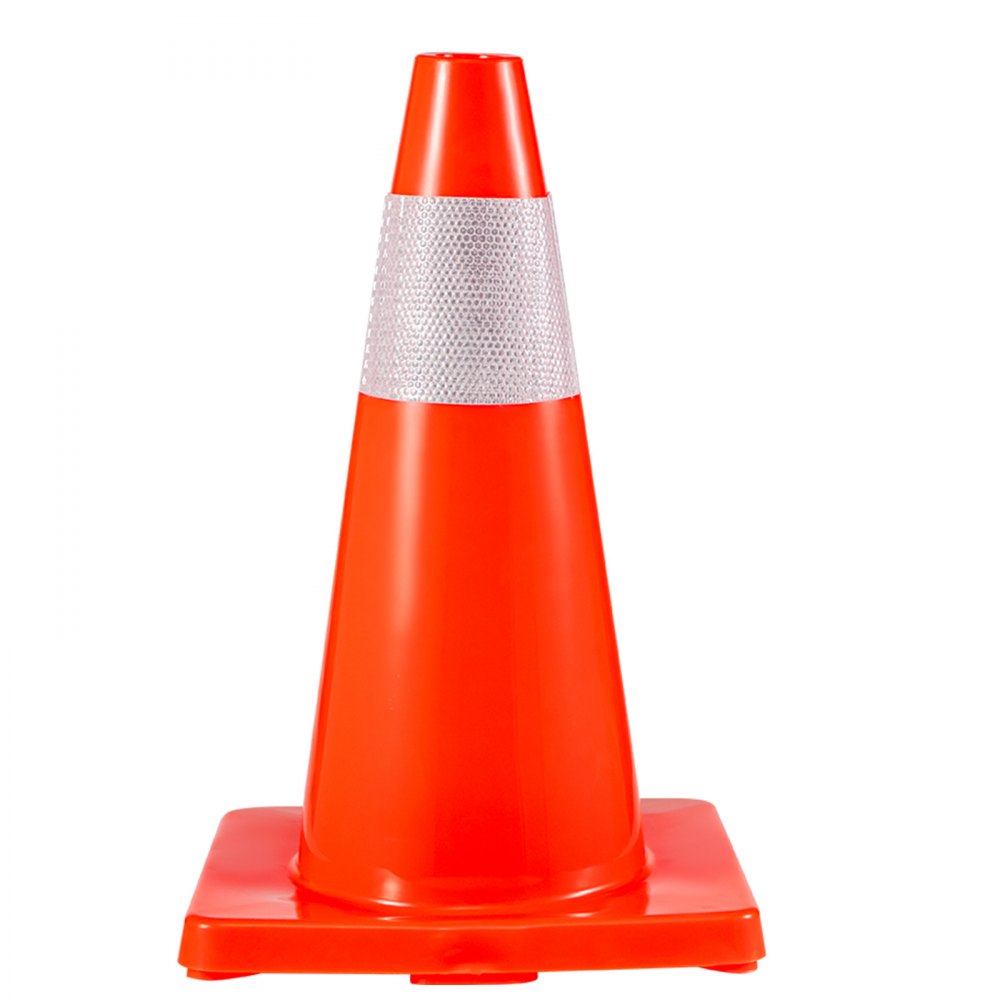 VEVOR 20Pack 18" Traffic Cones, Safety Road Parking Cones PVC Base, Orange Traffic Cone with Reflective Collars, Hazard Construction Cones for Home Traffic Parking