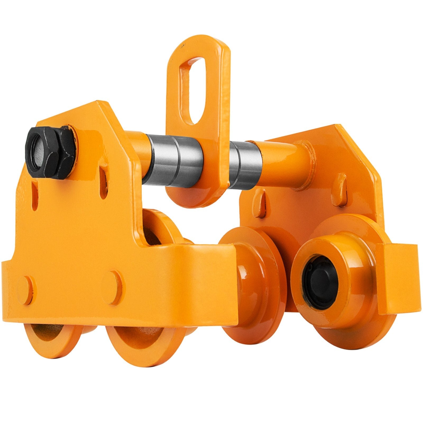 VEVOR Heavy Duty Manual 2200LBS Capacity Plain 1 Ton Push Track Roller Trolley Crane Lift Dual Wheels Garage Hoist for Straight Curved I Beam