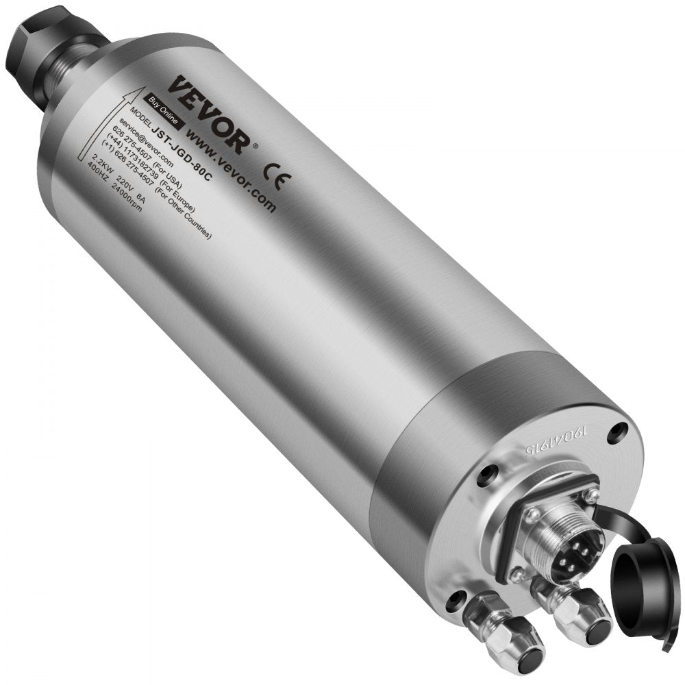 VEVOR Spindle Motor 2.2KW Water Cooled CNC Spindle Motor 2HP ER20 CNC Milling Motor 8000-24000 R/min for PCB Milling Machine