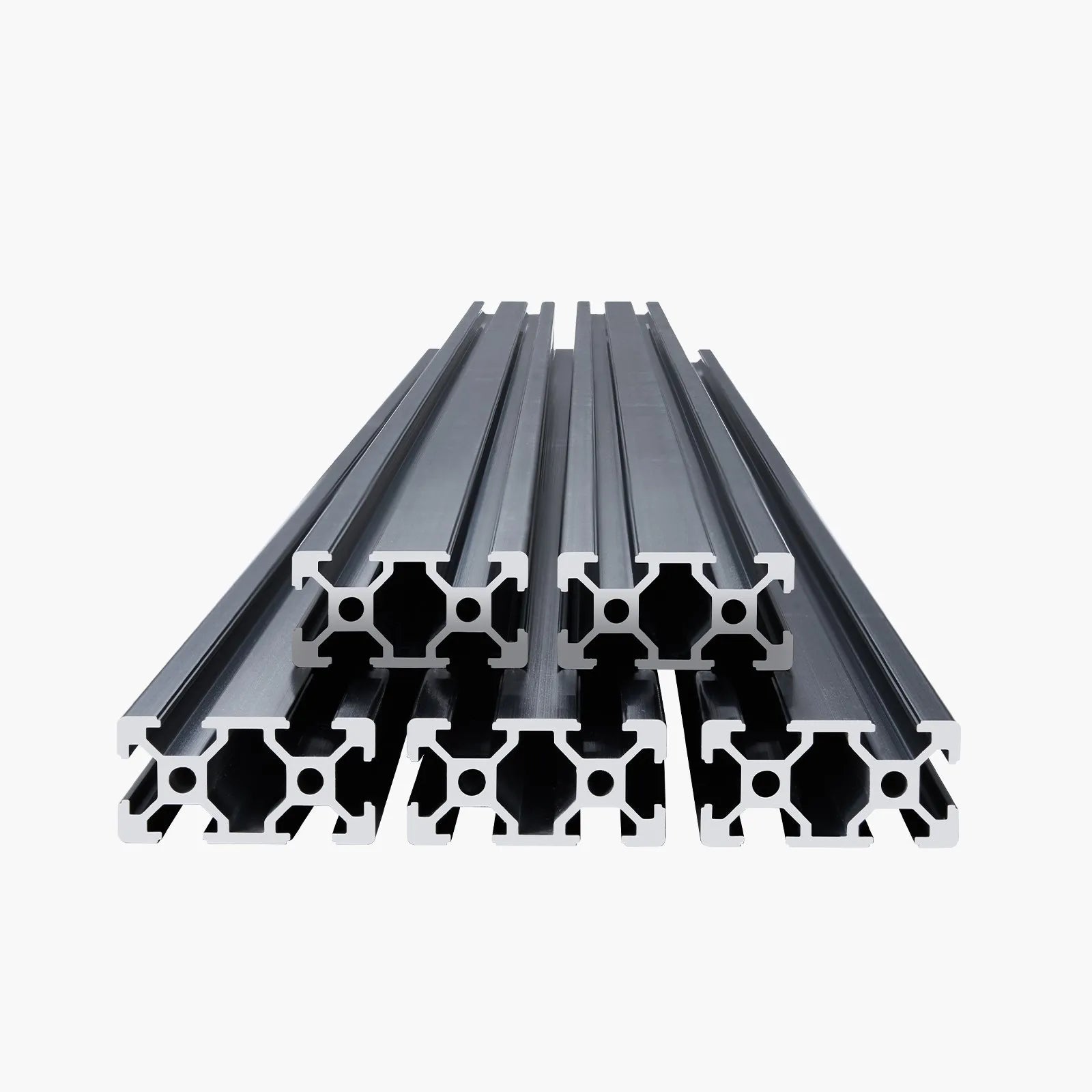 VEVOR 5PCS 2040 Aluminum Extrusion Profile 47.2" (1200mm) T-Slot Linear Rails, European Standard Anodized 6063-T5 Aluminum for CNC Machines, 3D Printers, Laser Engravers & DIY Projects - Black