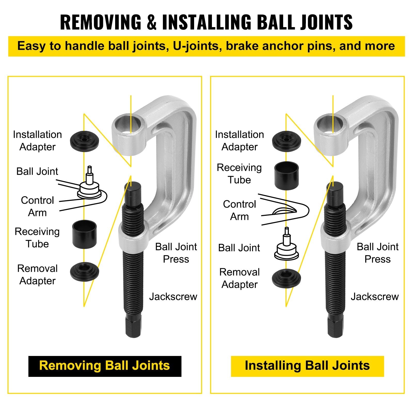 Vevor Ball Joint Adapter Set Remover Installing Tool 21pcs Ball Joint Service