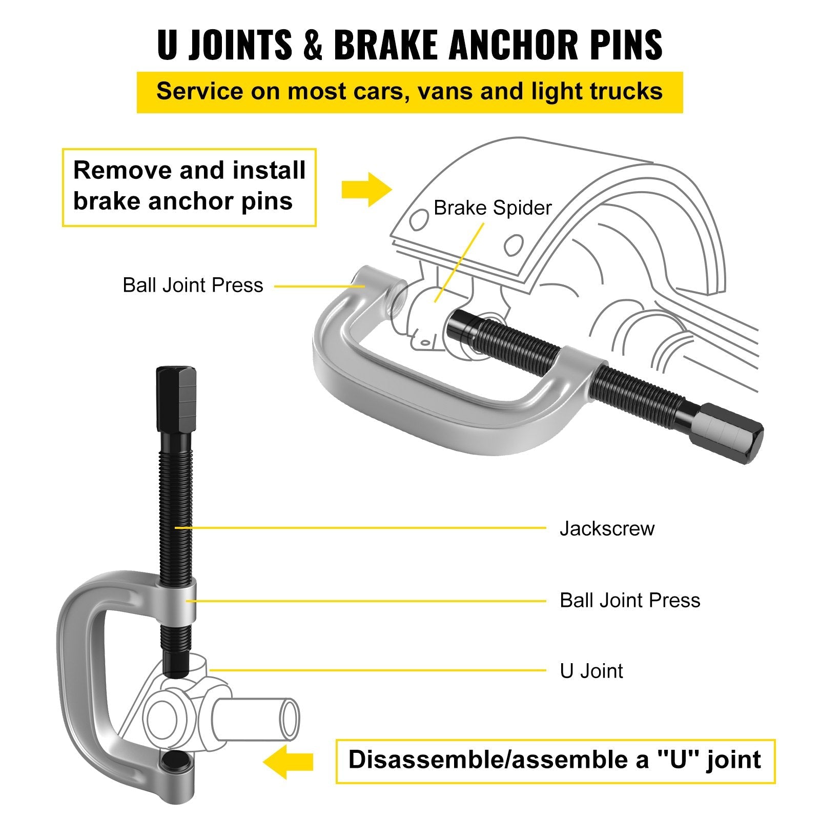 Vevor Ball Joint Adapter Set Remover Installing Tool 21pcs Ball Joint Service