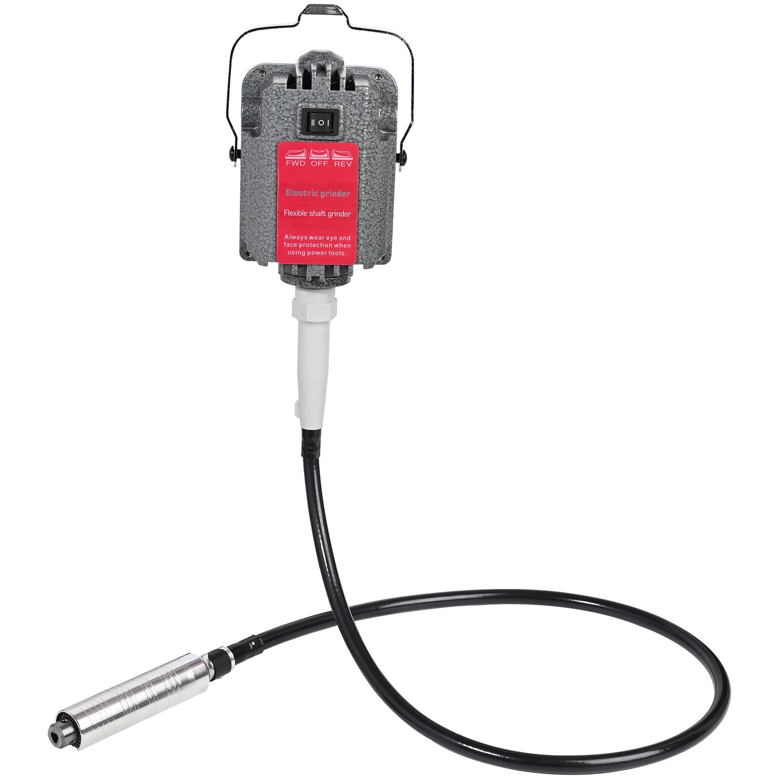 VEVOR S-R Hanging Flex Shaft Grinder 230W Rotary Tool with Stepless Speed Foot Pedal Rotary Carver 0-180000rmp for Carving, Buffing,Drilling,Polishing (4mm flexshaft), Grey