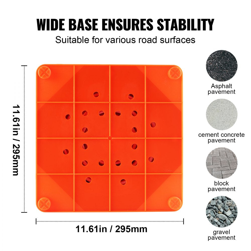 VEVOR Safety Cones, 4 Pack 28 inch Collapsible Traffic Cones, Construction Cones with Reflective Collars, Wide Base and A Storage Bag, for Traffic Control, Driving Training, Parking Lots