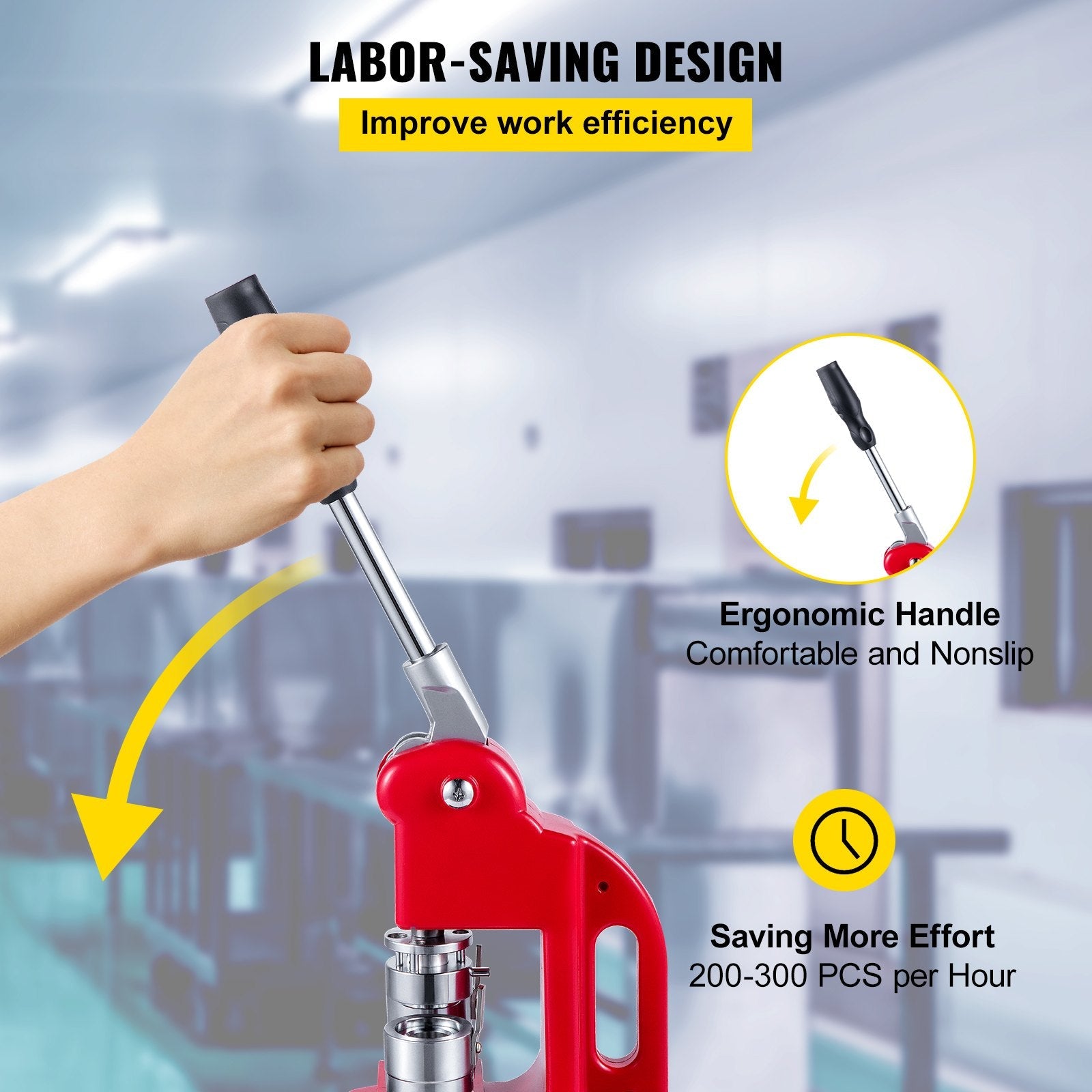 VEVOR Button Maker Button Badge Maker 32mm(1.25in) DIY Pin Button Maker Machine with1000 Pcs Free Button Parts & Circle Cutter Installation-Free Button Press Kit