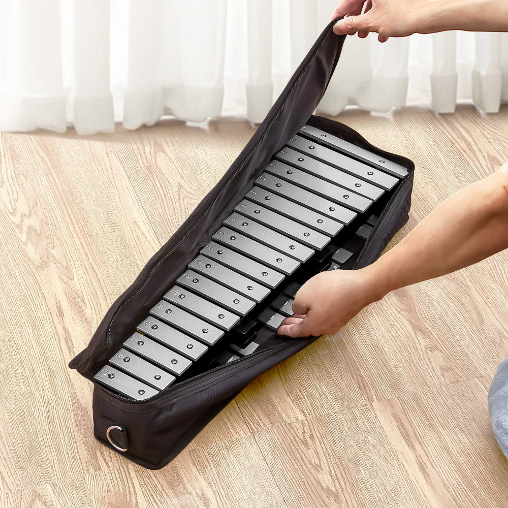 VEVOR 32 Note Glockenspiel Xylophone Bell Kit, Percussion Instrument with Mallets, Drum Sticks and Carrying Bag, Professional Glockenspiel Xylophone Percussion Instrument Set for Adults & Students
