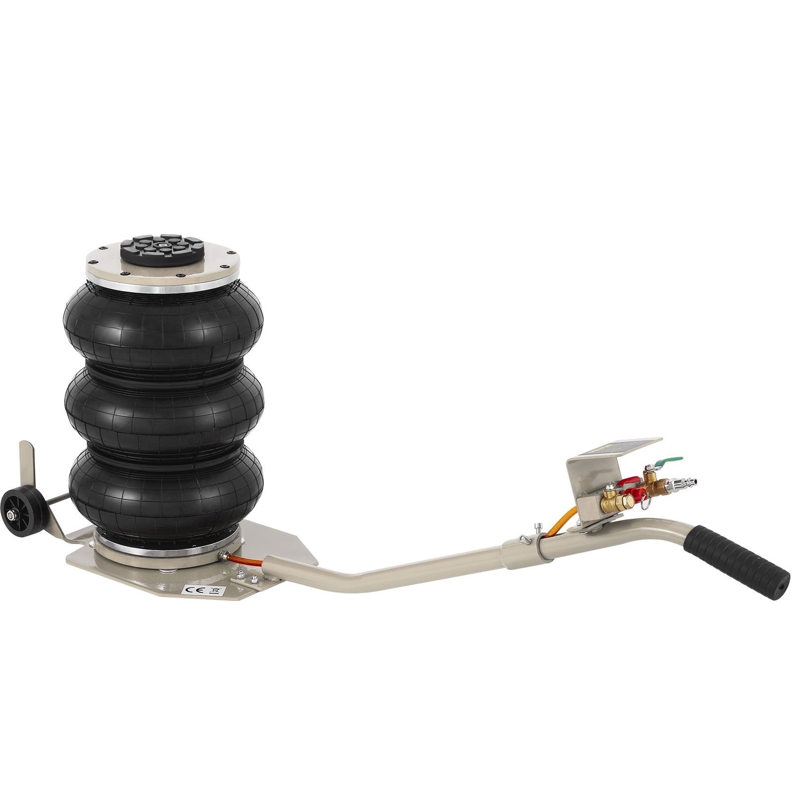 VEVOR Pneumatic Jack, 3 Ton/6600 LBS Air Bag Jack, Triple Bag Air Jack for Vehicle, Extremely Fast Lifting Action, Max Height 15.75\"/400 mm, with Wheels, Long Handle