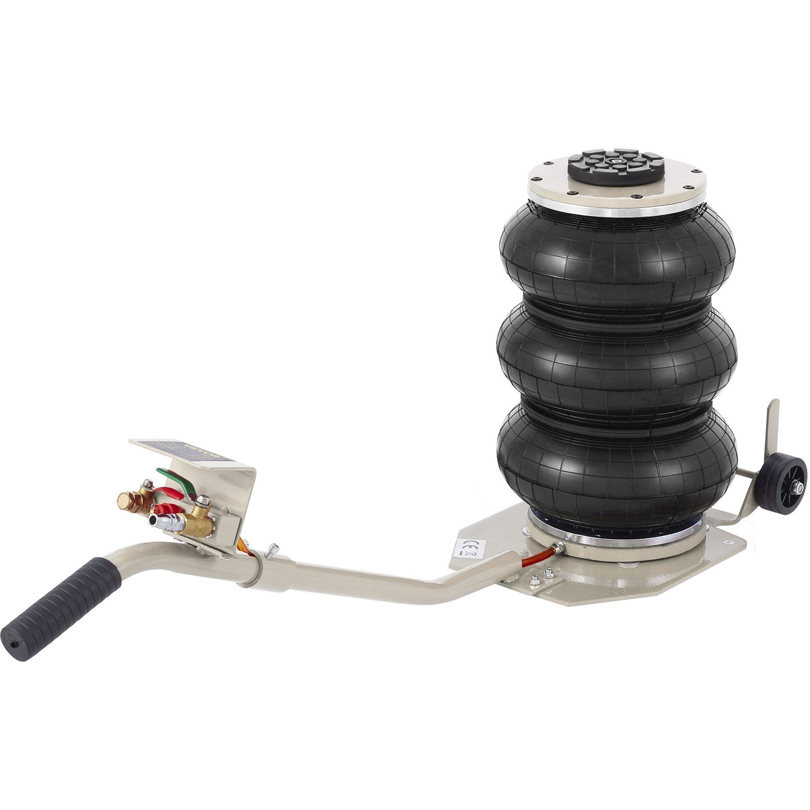 VEVOR Pneumatic Jack, 3 Ton/6600 LBS Air Bag Jack, Triple Bag Air Jack for Vehicle, Extremely Fast Lifting Action, Max Height 15.75\"/400 mm, with Wheels, Long Handle