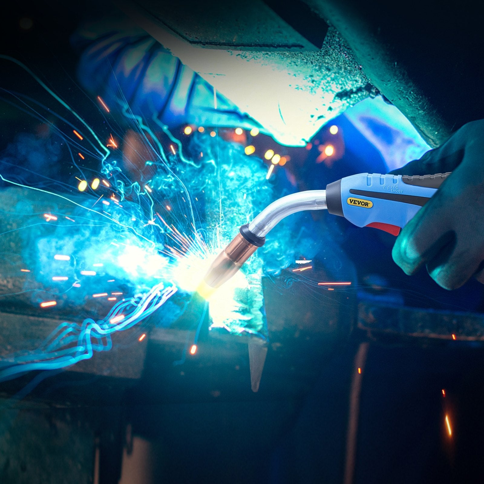 VEVOR 250Amp 15Ft Mig Welding Gun fit for Miller Welding Gun Torch Welder Gun M-25 Welding Torch Stinger Replacement fit for Miller M-25 Part Number 169598 fit 0.030"-0.035" Wire