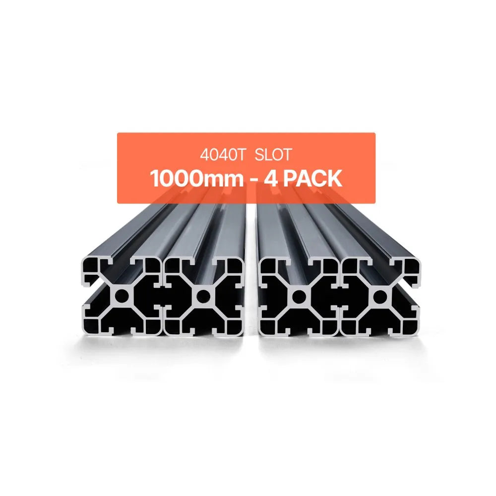 VEVOR 4PCS 4040 Aluminum Extrusion Profile 39.4" (1000mm) T-Slot Linear Rails, European Standard Anodized 6063-T5 Aluminum for CNC Machines, 3D Printers, Laser Engravers & DIY Projects - Black