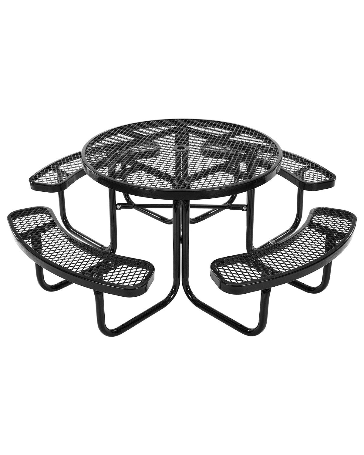 VEVOR Picnic Table Weather Resistant Steel Patio Dining Furniture Set Outdoor