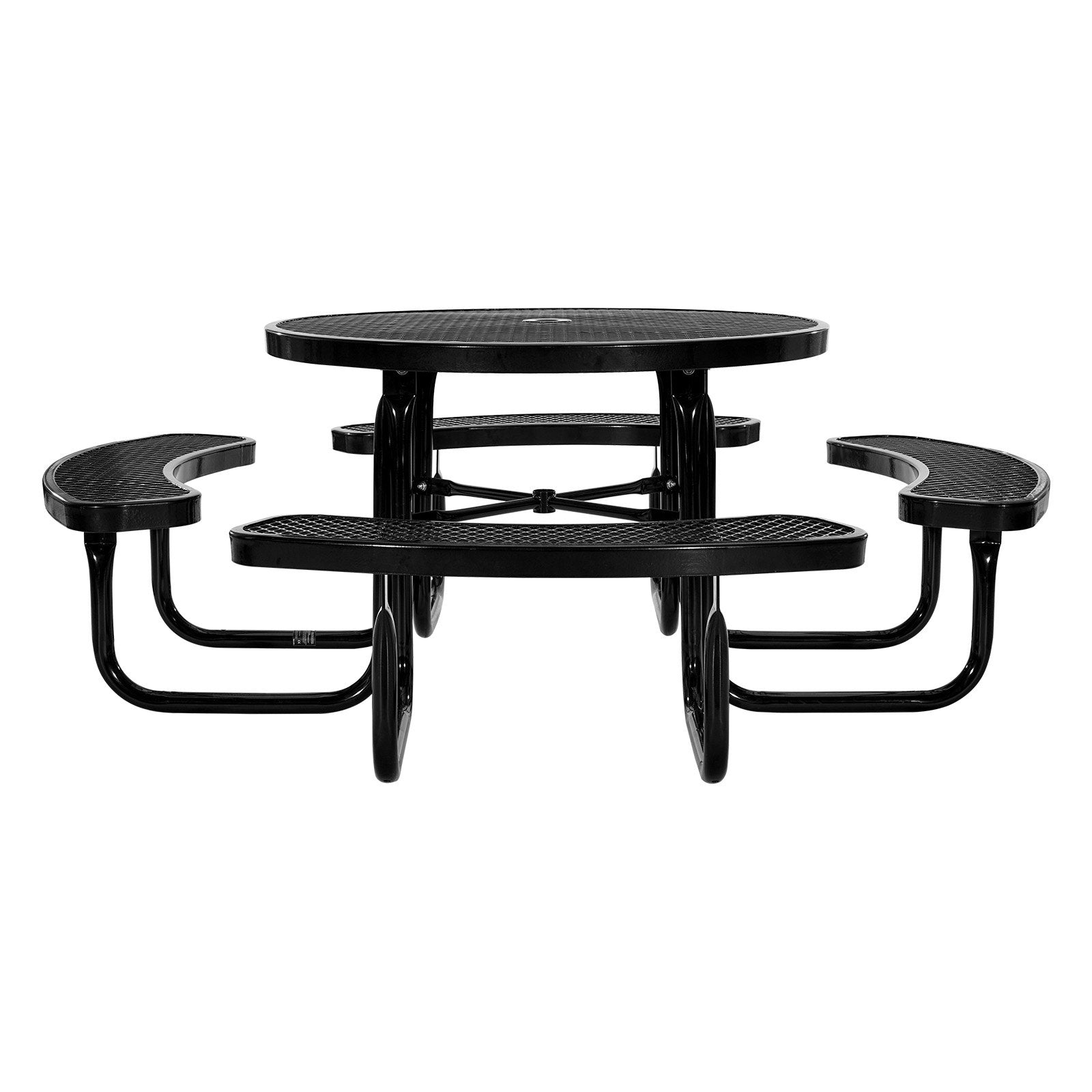 VEVOR Picnic Table Weather Resistant Steel Patio Dining Furniture Set Outdoor