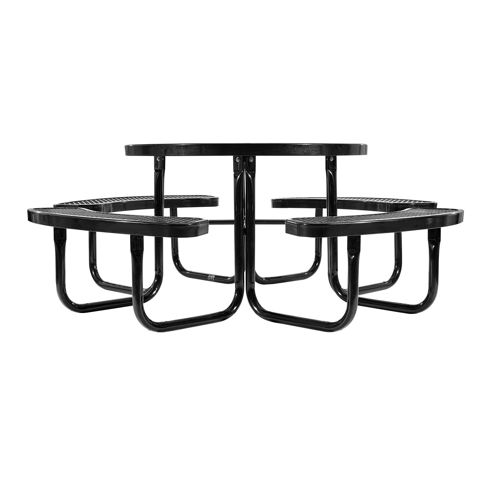 VEVOR Picnic Table Weather Resistant Steel Patio Dining Furniture Set Outdoor